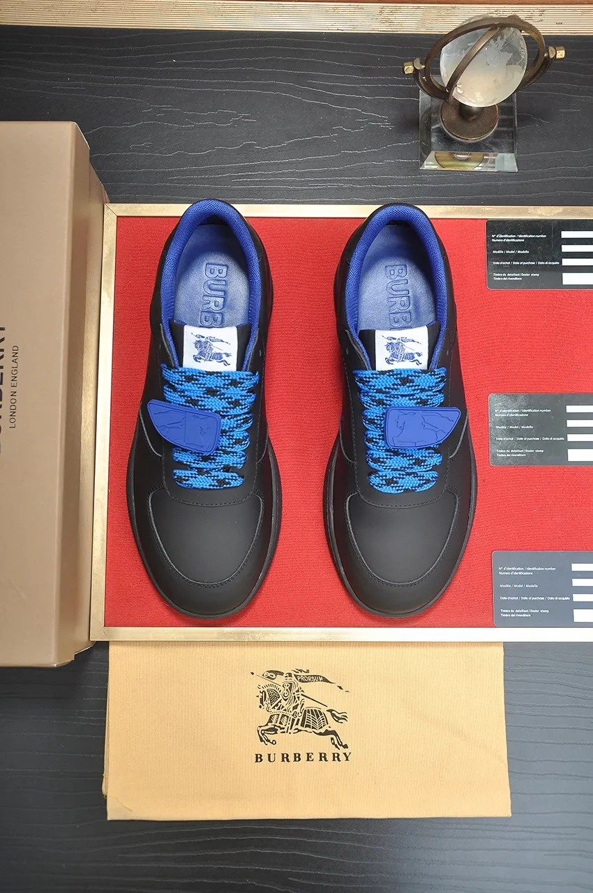 Men's shoes 💰540💶【Burberry】Classic low-top sneakers｜Imported cowhide with classic plaid fabric｜Sheepskin lining｜Original outsole｜Fine workmanship and comfortable to wear Size: 38-44 (customized at 45)